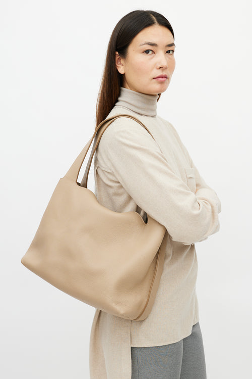 The Row Beige Duplex Leather Bag