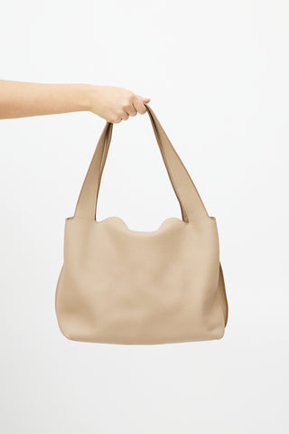 The Row Beige Duplex Leather Bag