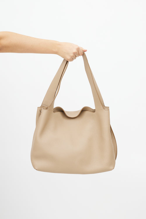 The Row Beige Duplex Leather Bag