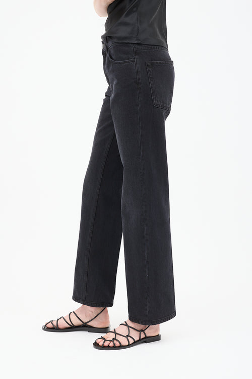 The Row Washed Black Straight Leg Jeans