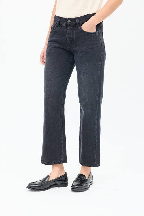 The Row Washed Black Straight Leg Jeans