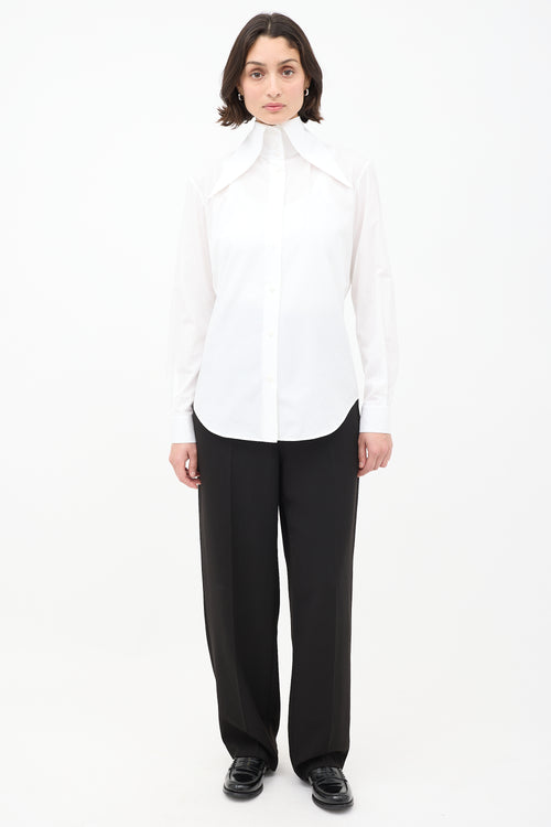 The Row White Cotton Armelle Spear Point Collar Shirt