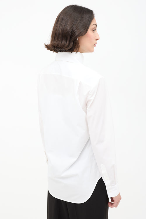 The Row White Cotton Armelle Spear Point Collar Shirt