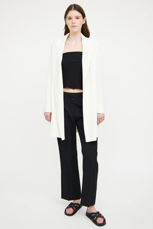 The Row Cream Open Long Blazer