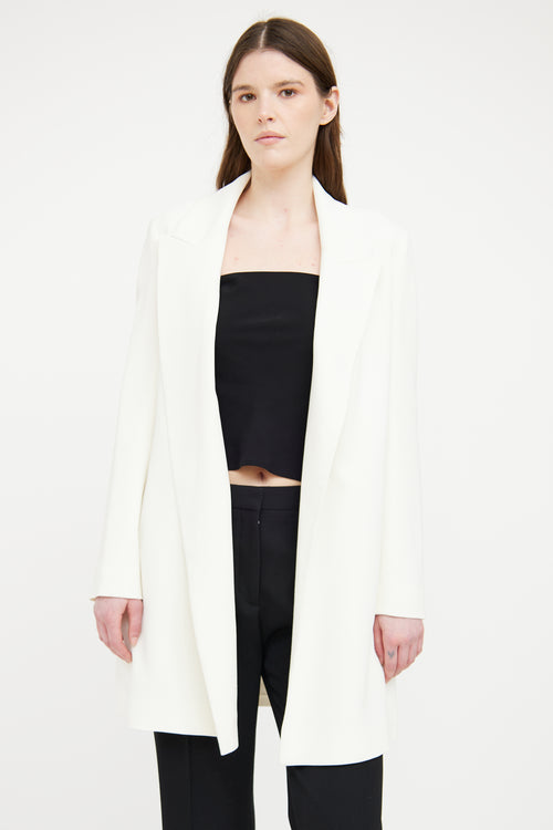 The Row Cream Open Long Blazer