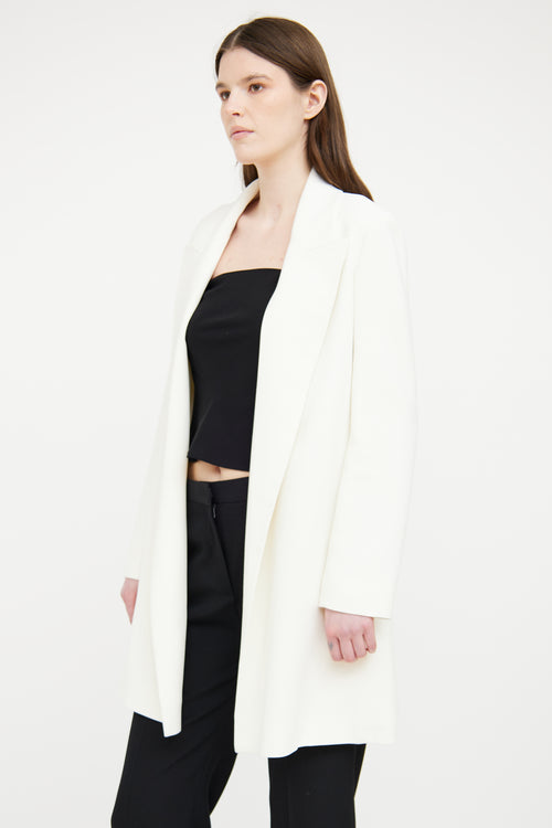 The Row Cream Open Long Blazer