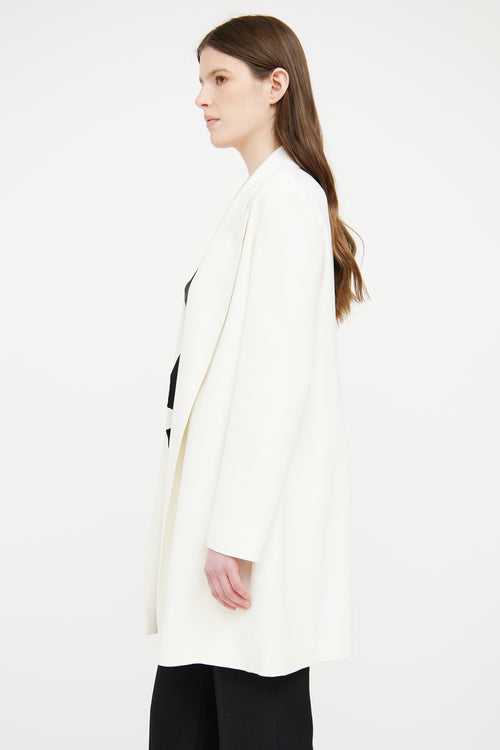 The Row Cream Open Long Blazer