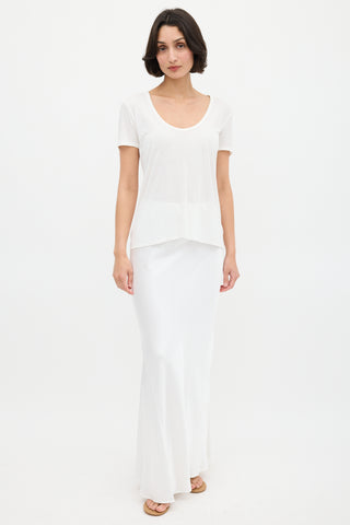 The Row White High Low T-Shirt