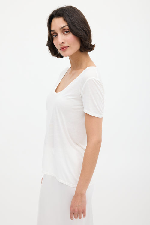 The Row White High Low T-Shirt