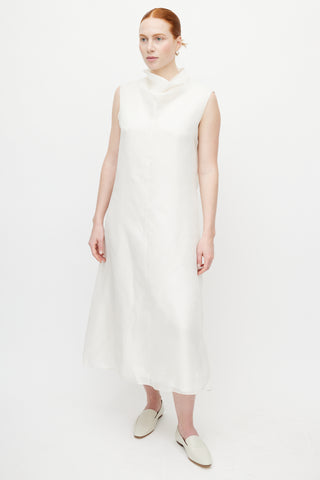 The Row White Virginia Silk Dress