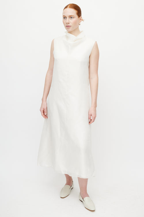 The Row White Virginia Silk Dress