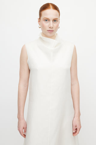 The Row White Virginia Silk Dress