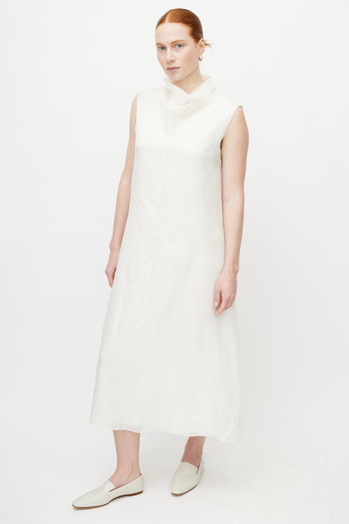 The Row White Virginia Silk Dress