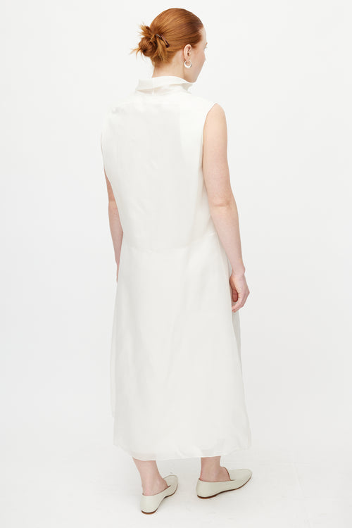 The Row White Virginia Silk Dress