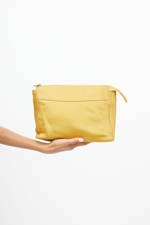 The Row Yellow Satin Zip Pouch