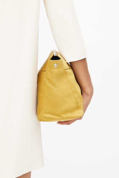 The Row Yellow Satin Zip Pouch