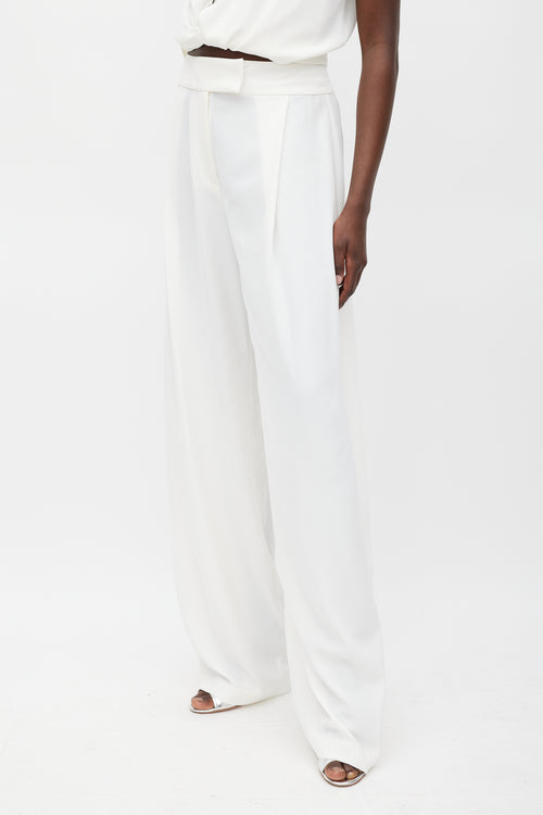 The Sei White V-Neck Tie Top 
Pant Set