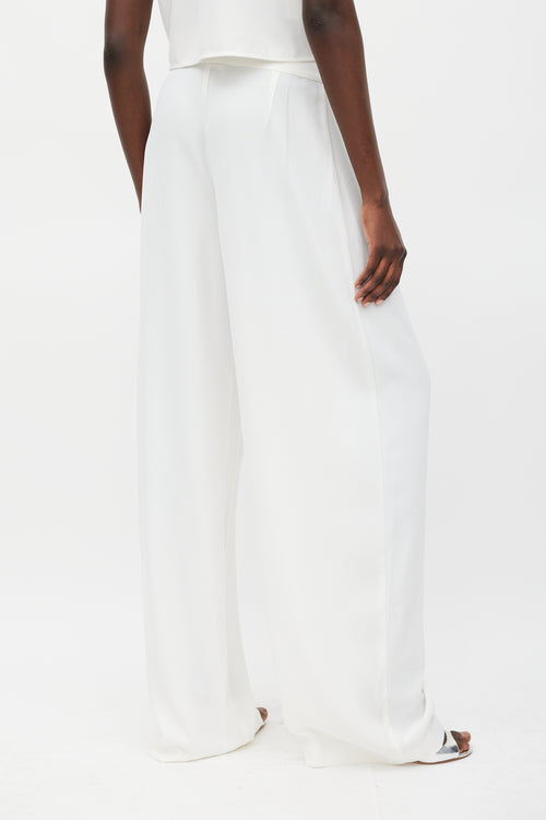 The Sei White V-Neck Tie Top 
Pant Set