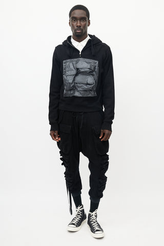 The Soloist Black Quarter Zip Cargo Hoodie