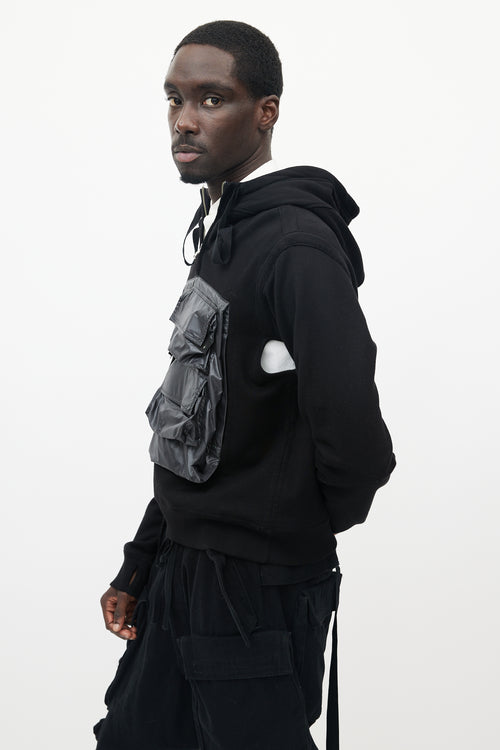 The Soloist Black Quarter Zip Cargo Hoodie