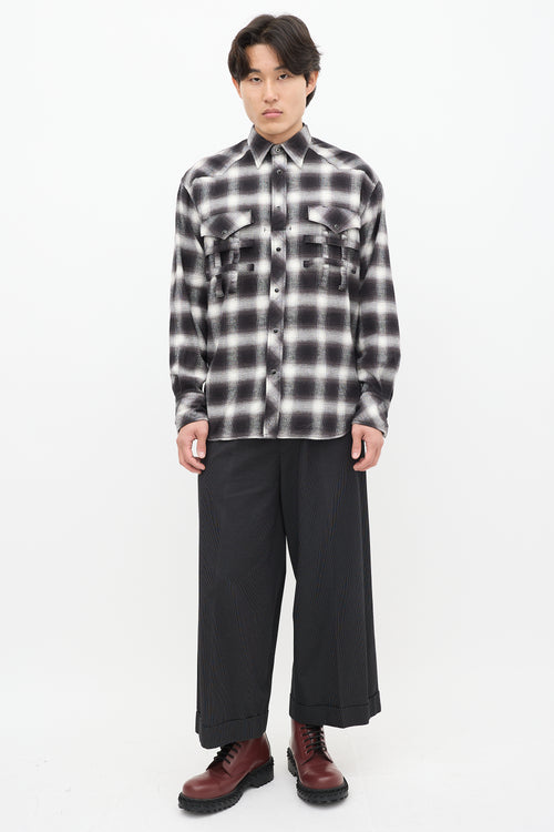 The Soloist Black 
White Plaid Shirt