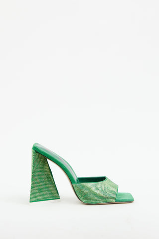 The Attico Green Emerald Embellished Devon High Heel Sandal