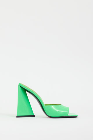 The Attico Green Patent Leather Devon Mule