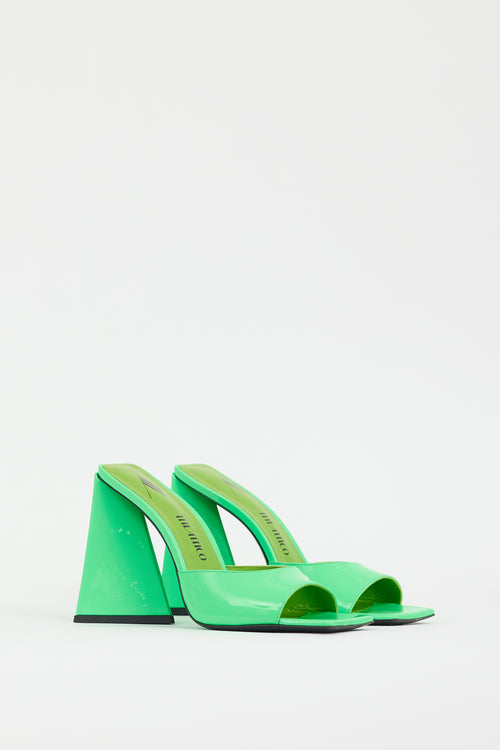 The Attico Green Patent Leather Devon Mule