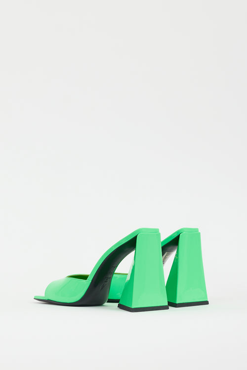 The Attico Green Patent Leather Devon Mule