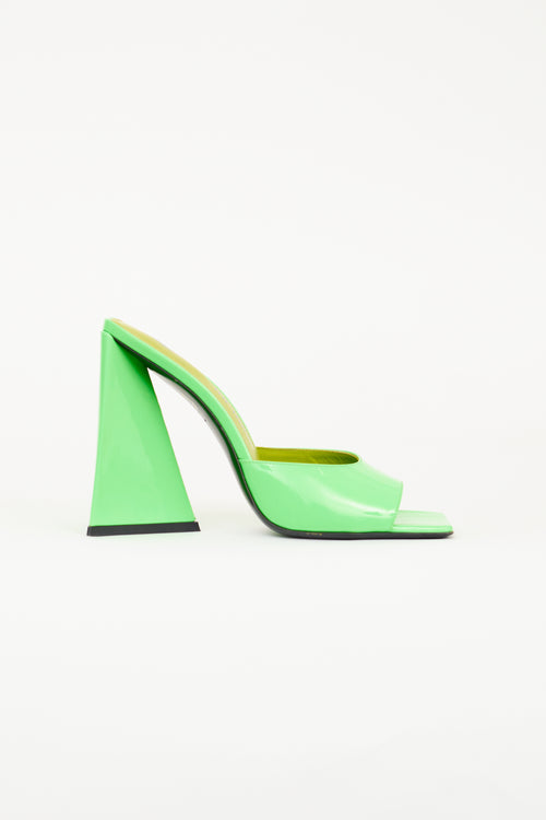 The Attico Green Patent Devon Heeled Mule