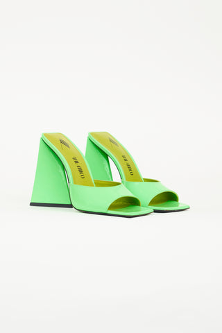 The Attico Green Patent Devon Heeled Mule