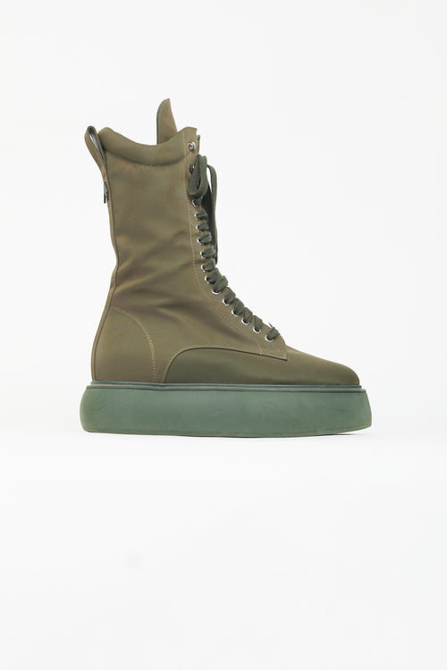 The Attico Khaki Green Nylon Selene Ankle Boot