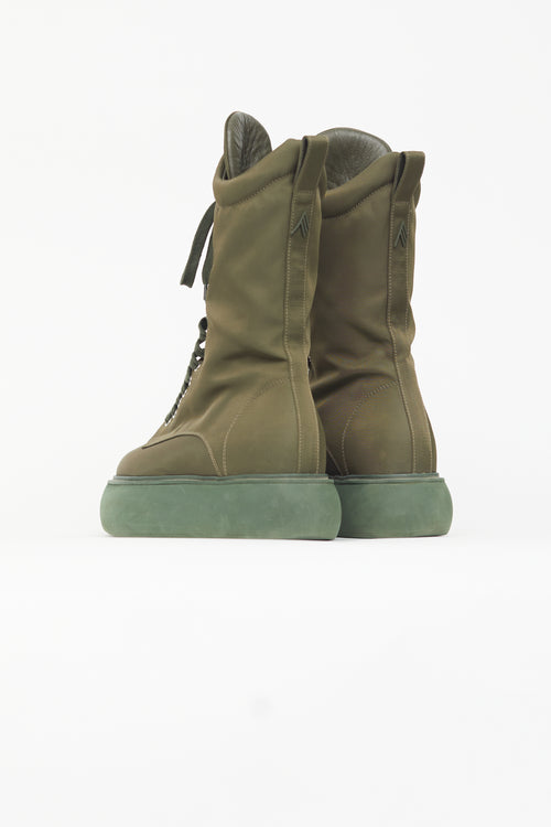 The Attico Khaki Green Nylon Selene Ankle Boot