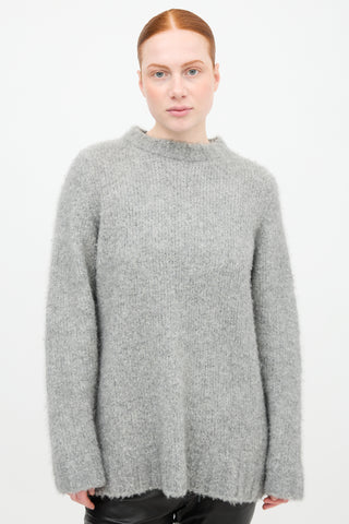 The Elder Statesman Cashmere Bouclé Round Neck Sweater