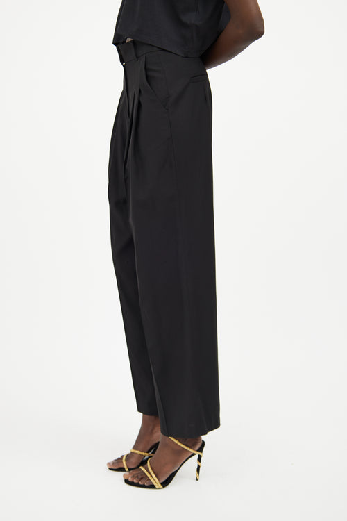 The Frankie Shop Black Pleated Trouser Pant