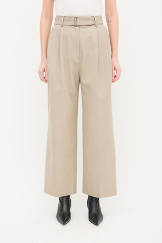 The Frankie Shop Wool Lyxe Belted Wide Leg Trouser