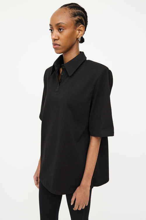 The Frankie Shop X Paper Moon Black Structured Polo Shirt