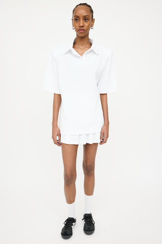 The Frankie Shop X Paper Moon White Structured Polo Shirt