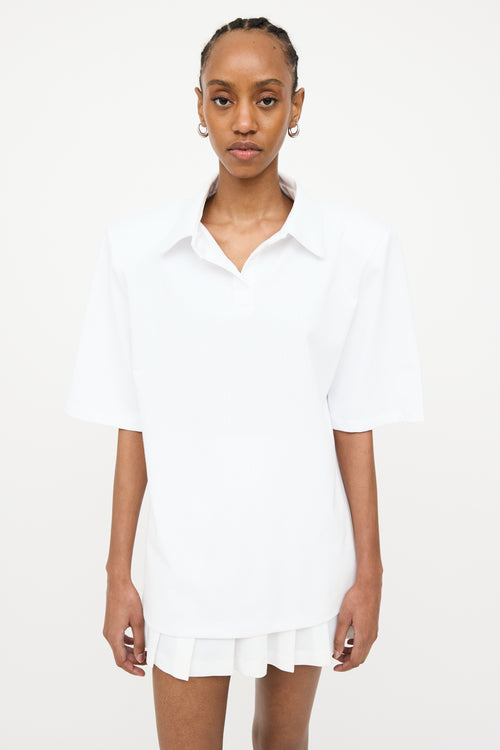 The Frankie Shop X Paper Moon White Structured Polo Shirt