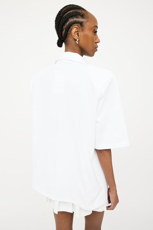 The Frankie Shop X Paper Moon White Structured Polo Shirt