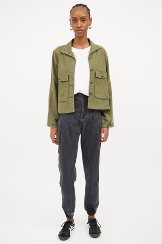 The Great. Green Crop Military Pocket Jacket