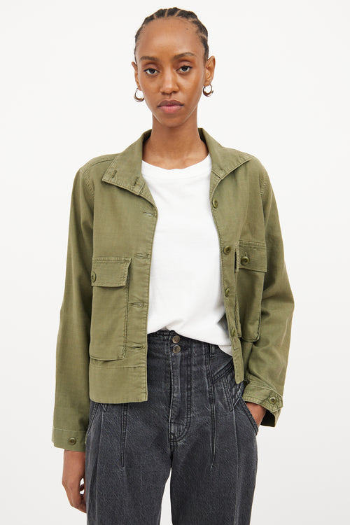 The Great. Green Crop Military Pocket Jacket