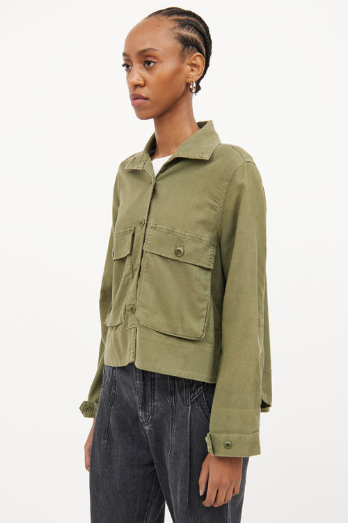 The Great. Green Crop Military Pocket Jacket