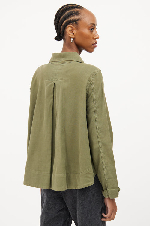 The Great. Green Crop Military Pocket Jacket