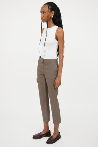 The Row Brown Houndstooth Pant