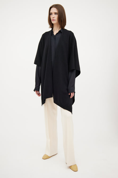 The RowBlack Cashmere Knit Cape