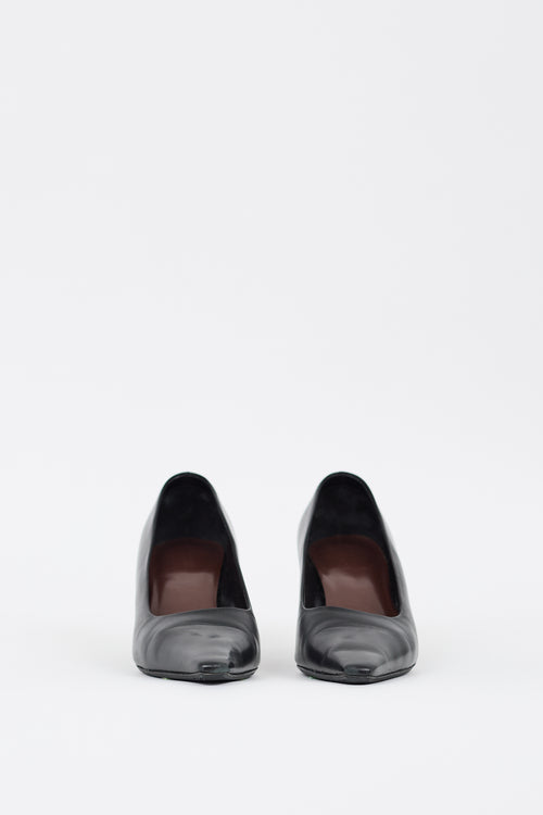 The Row Black Leather Pointed Pump