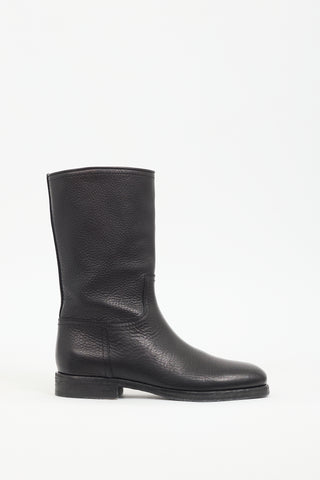 The Row Black Leather Ranger Boot