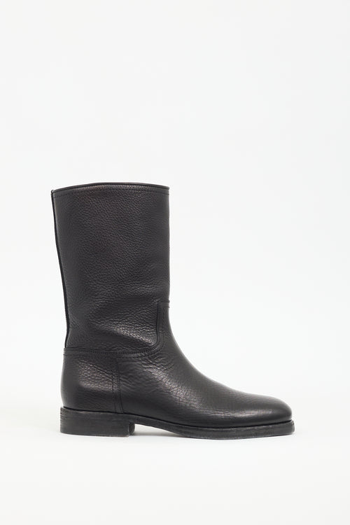 The Row Black Leather Ranger Boot