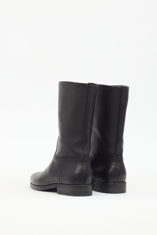 The Row Black Leather Ranger Boot